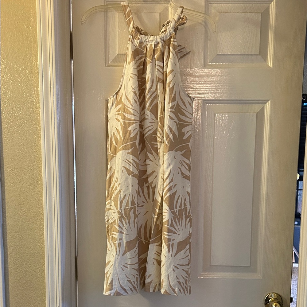 GAP Tan and White Patterned Dress